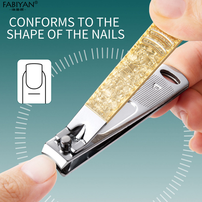 Set de manichiură Pedichiură Kit de unghii Dispozitiv de tăiat unghii Dispozitiv de tăiat din oțel inoxidabil Cuticule Foarfece Instrument cu carcasă de aur
