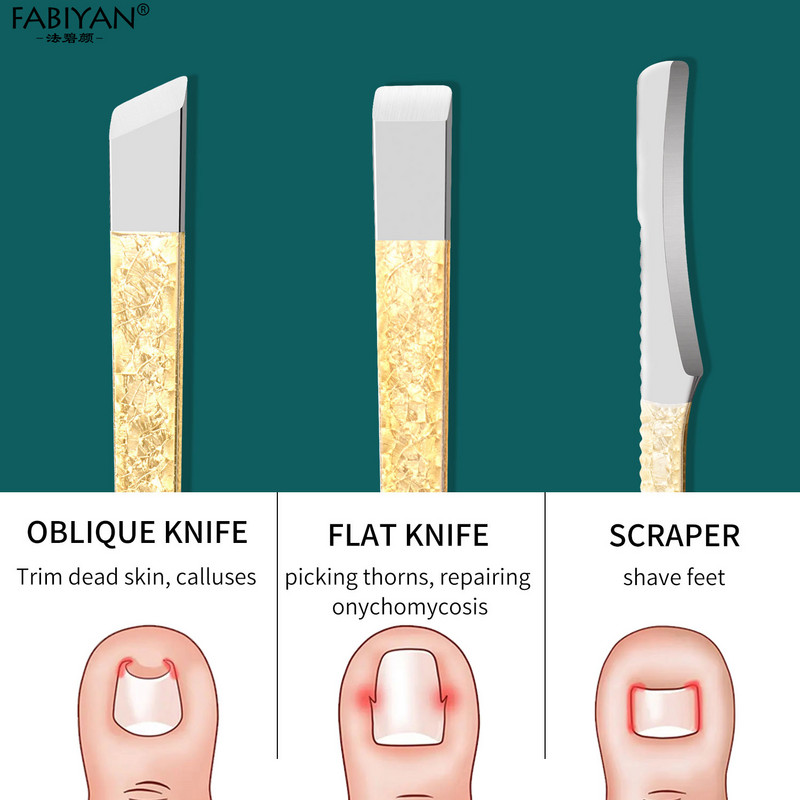 Set de manichiură Pedichiură Kit de unghii Dispozitiv de tăiat unghii Dispozitiv de tăiat din oțel inoxidabil Cuticule Foarfece Instrument cu carcasă de aur