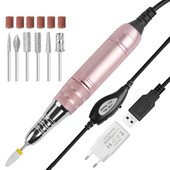 25000 RPM USB mașină electrică de găurit unghii mașină portabilă de șlefuit șlefuitor de unghii strung de unghii manichiură cu tăietor înlocuibil