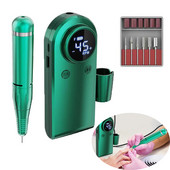 Mașină electrică de găurit unghii, 45000 rpm, șlefuitor de unghii, reîncărcabil, cu afișaj cu LED, set de îndepărtare a gelului, echipament portabil pentru șlefuitor de unghii