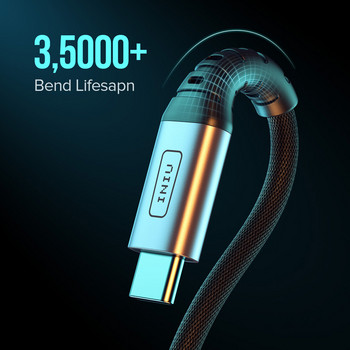 INIU PD 100W USB C към USB Type C кабел Бързо зареждане на телефон Зарядно устройство Кабел за данни за Huawei Xiaomi Redmi Samsung S20 S9 Macbook Pro