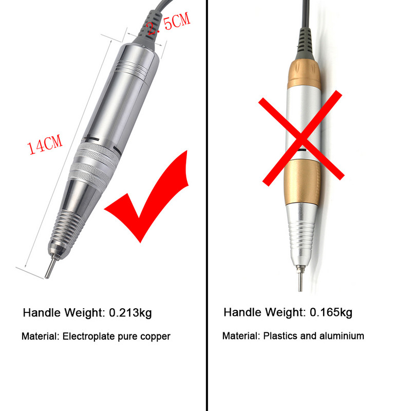 35W 35000RPM elektrinis nagų gręžtuvas Manikiūro mašina Stiprus galios pedikiūras Profesionalus nagų tekinimo staklės Nagų priedai ir įrankiai