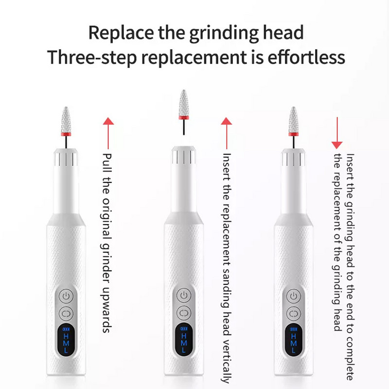 Mașină electrică de găurit unghii cu bază de încărcare Slefuit electric pentru unghii Set manichiură și pedichiură reîncărcabil fără fir Unelte pentru arta unghiilor