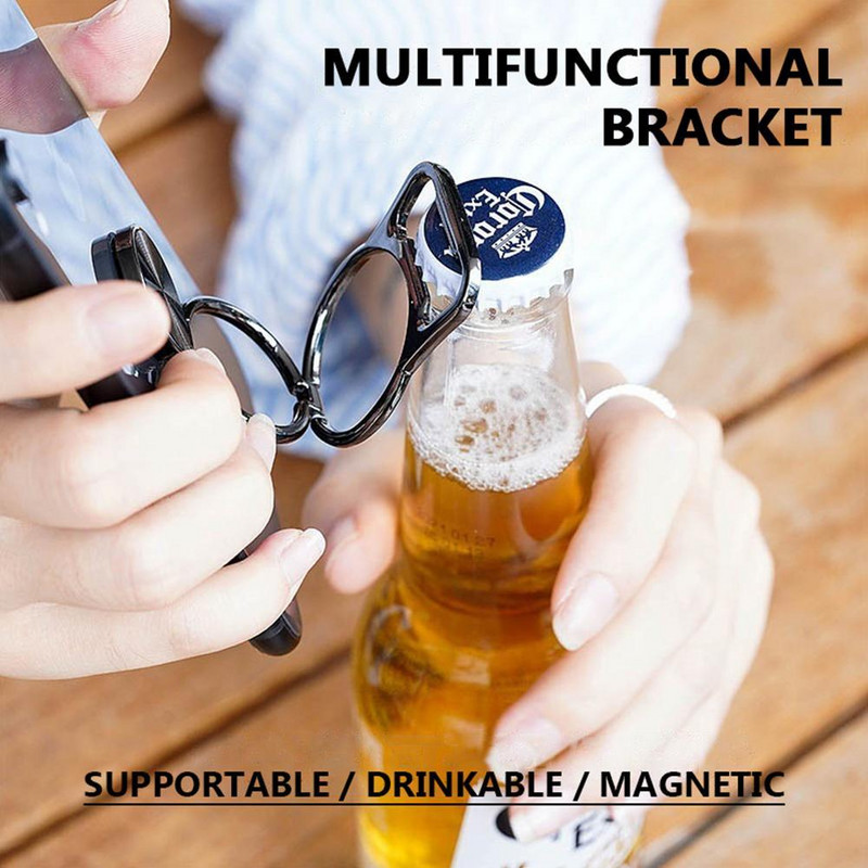 Butelių atidarytuvo mobiliojo telefono laikiklis sulankstomas nešiojamas laikymo stovas skirtas iPhone 13 Huawei lengvas nešiojamas mobiliojo telefono laikiklis