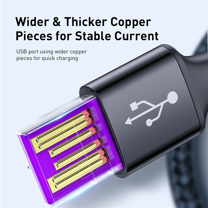 Καλώδιο Baseus 5A USB Type C για Huawei Mate 30 20 P50 P40 P30 Pro Lite 40W SCP Φορτιστής γρήγορης φόρτισης Καλώδιο καλωδίου USB-C Type-C