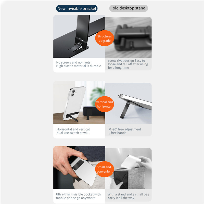 Suport pentru carcasă pentru telefon mobil ultra subțire Suport orizontal vertical Accesorii pentru suport de birou pentru iPhone Xiaomi Samsung Galaxy S22 S21