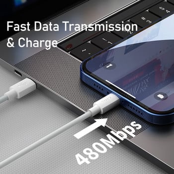 Baseus USB C кабел за iPhone 14 13 12 11 Pro Max PD Fast Charge USB C към кабел за осветление за iPhoneCharger Data USB Type C кабел