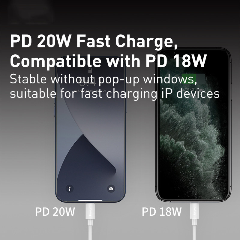 Καλώδιο Baseus USB C για iPhone 14 13 12 11 Pro Max PD Γρήγορη φόρτιση USB C σε καλώδιο φωτισμού για iPhone Δεδομένα φορτιστή Καλώδιο USB τύπου C