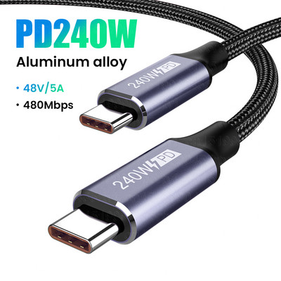 240 W USB tipo C laidas, skirtas MacBook Pro 48V5A PD3.1 USBC maitinimo linija Blazing-greito įkrovimo laidas, skirtas Samsung Galaxy S22 Xiaomi POCO
