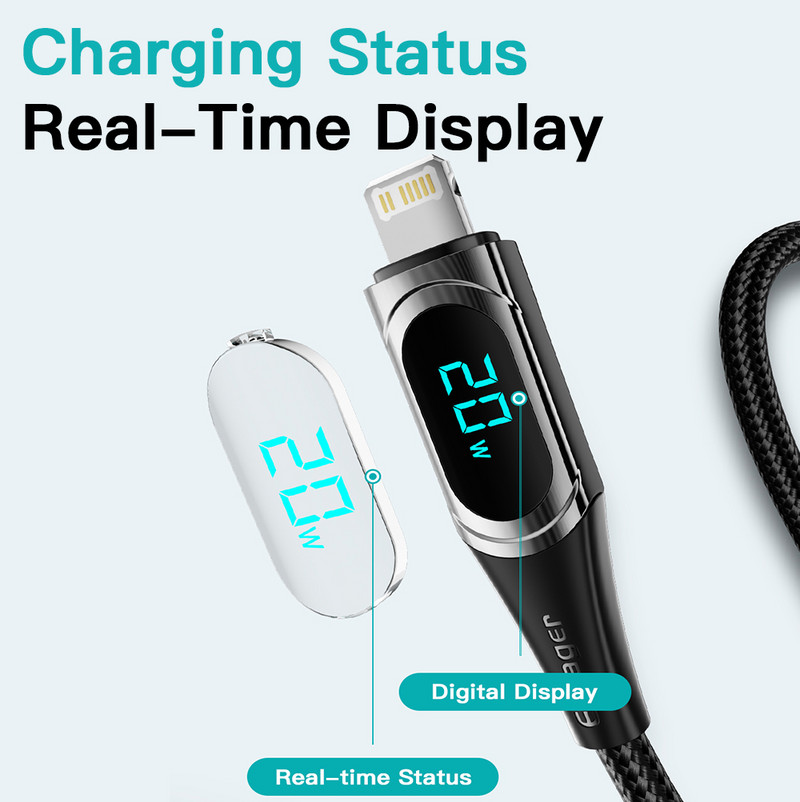 ESSAGER USB C Καλώδιο PD 20W USB Type C Καλώδιο φορτιστή για iPhone 14 13 12 11 XR Pro Max 3A Καλώδιο γρήγορης φόρτισης Τύπου C Καλώδιο