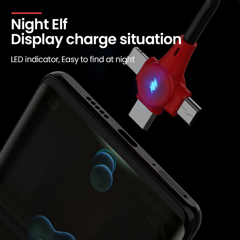 5A 3in1 1,8M Καλώδιο φόρτισης ελατηρίου USB A σε Micro USB Type-C για iPhone Καλώδιο δεδομένων γρήγορου φορτιστή για Huawei Sansung Xiaomi