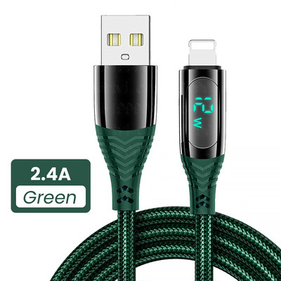 LED-es kijelző USB-kábel iPhone gyorstöltőhöz USB A - világítási kábel iPhone 14 13 12 11 Pro Max XS XR X adatkábelhez