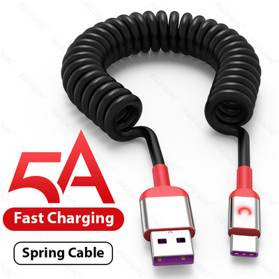 Cablu NOHON 5A Colied USB C Cablu de încărcare rapidă de tip C pentru Xiaomi Poco F3 Huawei Spring Cablu de încărcare Micro USB