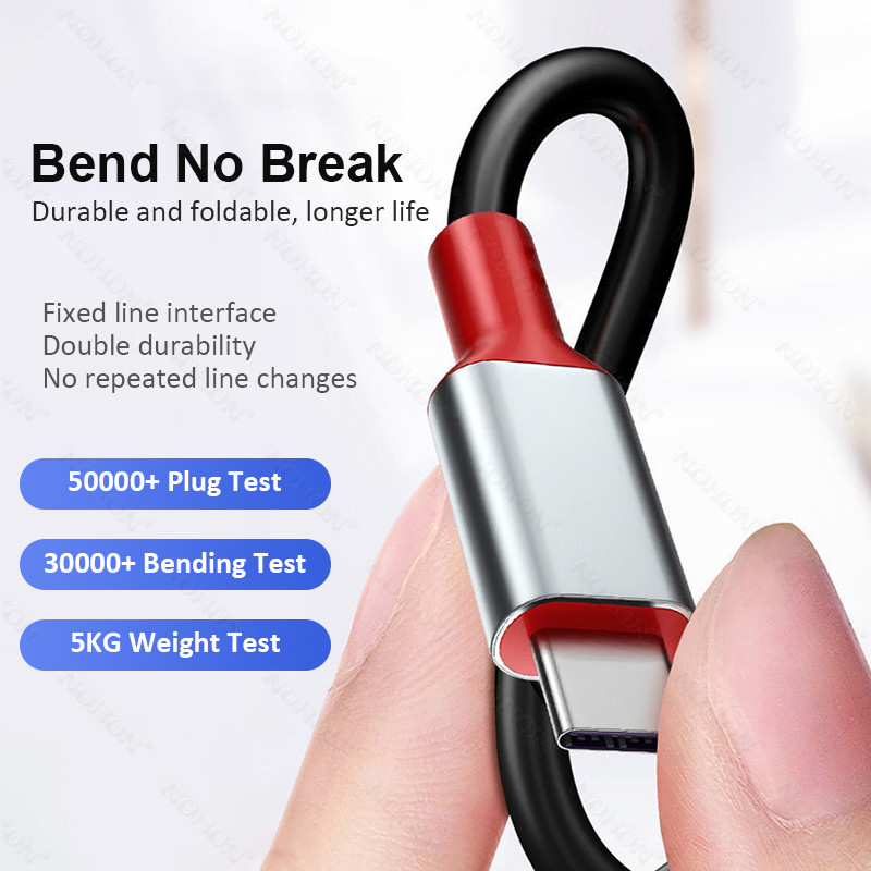 NOHON 5A Colied USB C kabel za brzo punjenje Type C kabel za Xiaomi Poco F3 Huawei Spring Micro USB kabel za punjenje Žica