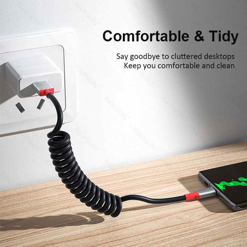 NOHON 5A Colied USB C kabel za brzo punjenje Type C kabel za Xiaomi Poco F3 Huawei Spring Micro USB kabel za punjenje Žica