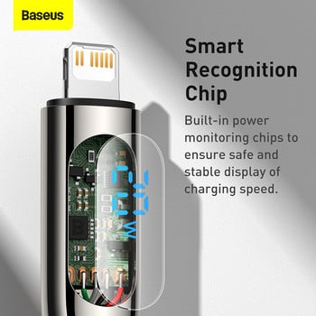 Baseus 20W PD USB C кабел Кабел за бързо зареждане за iPhone 14 13 12 Pro Max XR Цифров дисплей Кабел за данни на мобилен телефон за iphone
