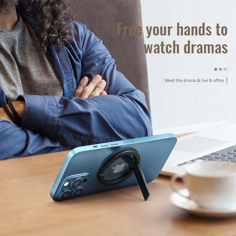 Suport magnetic pentru inel pentru telefon mobil compatibil cu iPhone 12 13 Series MagSafe Suport detașabil pentru mâner pentru telefon mobil