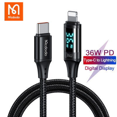 Mcdodo 36W PD USB C Καλώδιο Micro Fast Charging Type C Καλώδιο για iPhone 14 13 12 11 Pro Max X iPad Ψηφιακή οθόνη Καλώδιο δεδομένων τηλεφώνου