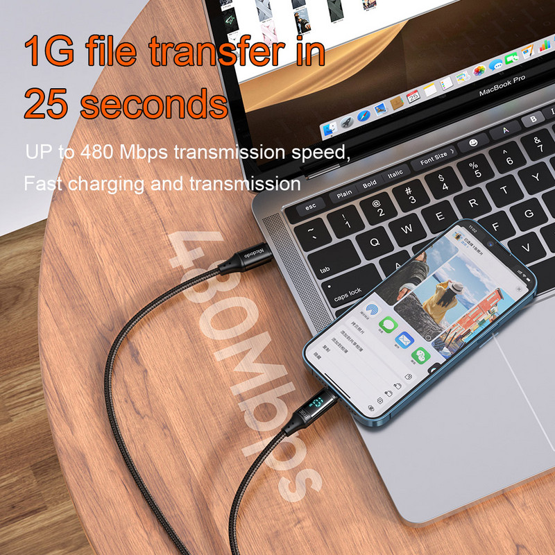 Mcdodo 36W PD USB C mikrokábel gyorstöltő C típusú kábel iPhone 14 13 12 11 Pro Max X iPad digitális kijelzős telefon adatkábelhez