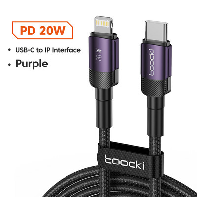 Καλώδιο USB Type C Toocki PD 20W για iPhone 14 13 12 11 Pro XS 8 USB C σε καλώδιο δεδομένων Lightning Καλώδιο γρήγορης φόρτισης για iPhone