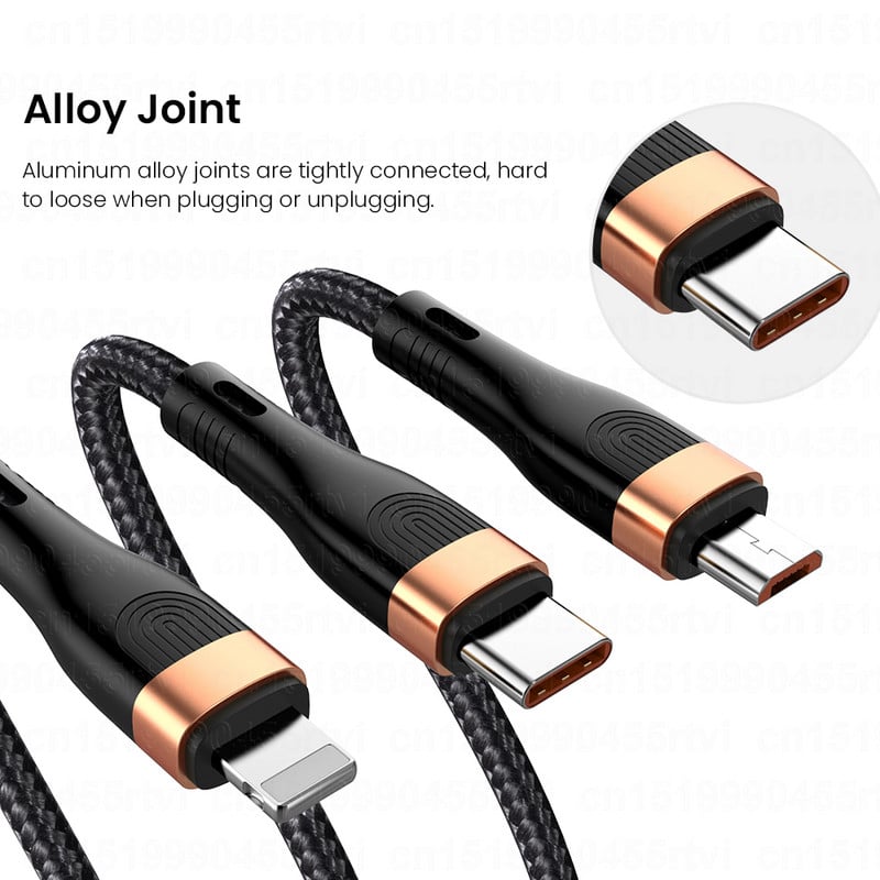 Καλώδιο USB C 3 σε 1 PD για iPhone 14 13 12 QC4.0/3.0 100W 5A Γρήγορη φόρτιση Καλώδιο Micro USB Type C για Macbook Pro Samsung Xiaomi