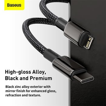 Baseus 20W PD USB кабел за iPhone 14 13 12 Pro Max Plus Mini Type C Кабел за данни за бързо зареждане за iPad Mini Air AirWire кабел