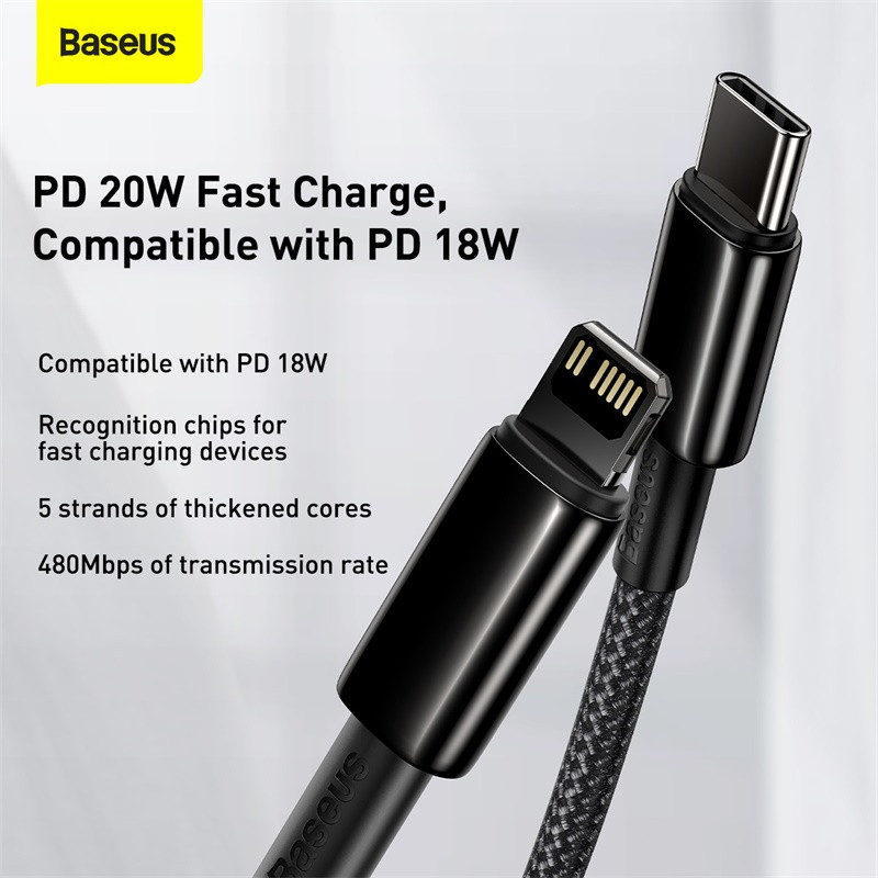 Καλώδιο USB PD Baseus 20W για iPhone 14 13 12 Pro Max Plus Mini Type C Καλώδιο γρήγορης φόρτισης δεδομένων για iPad Mini Air AirWire