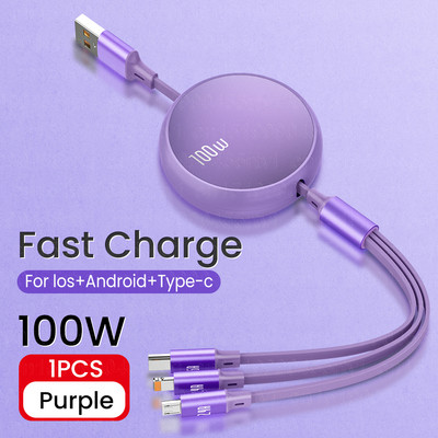 3 az 1-ben adat USB kábel iPhone gyorstöltő töltő kábel Android telefonhoz c típusú xiaomi huawei Samsung töltő vezeték iPadhez