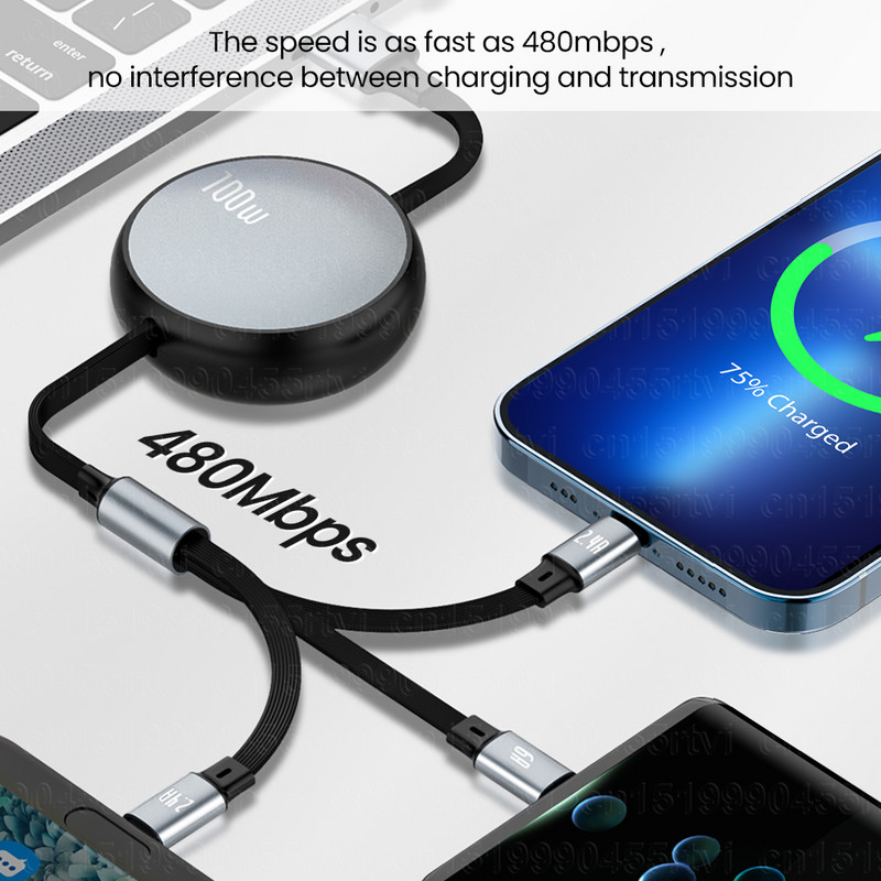 3 az 1-ben adat USB kábel iPhone gyorstöltő töltő kábel Android telefonhoz c típusú xiaomi huawei Samsung töltő vezeték iPadhez
