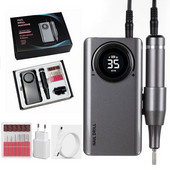 Burghiu profesional pentru unghii reîncărcabil 35000 RPM pentru mașină acrilică cu mașină portabilă de găurit unghii manichiură pedichiură cu 6 biți