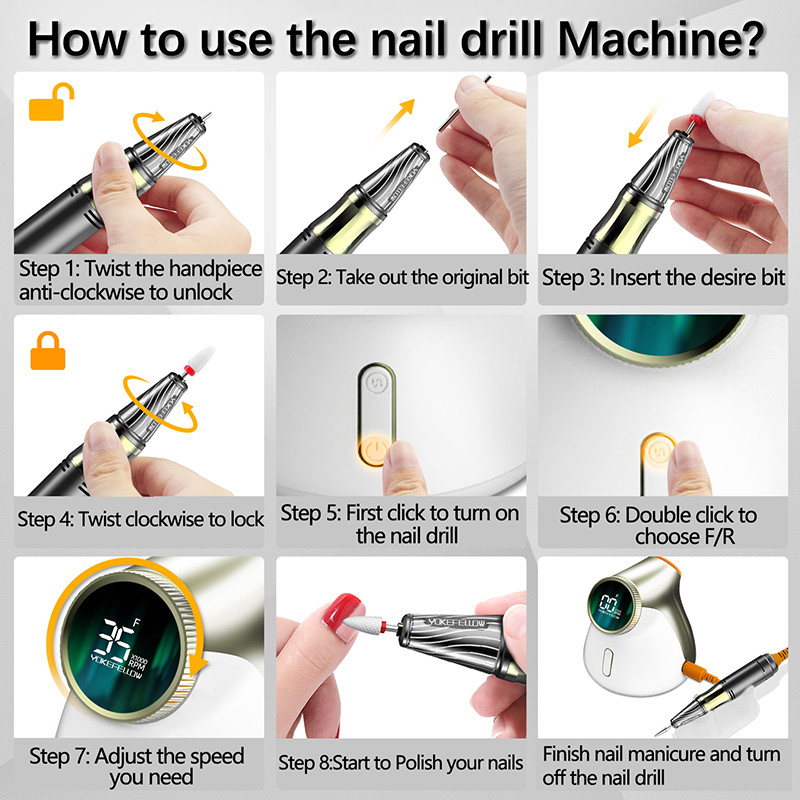 35000 RPM elektriline küünepuurimasin Professionaalne pediküüri maniküüri masin küünte freesimise lõikurite komplekt küünekunsti salongi varustus