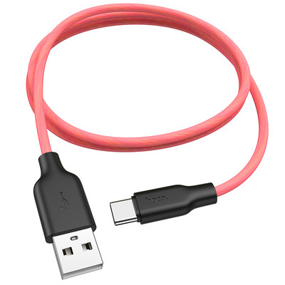 HOCO silikoonist C-tüüpi USB-kaabel 3A USB-C-kaabel kiire laadimise andmesidekaabel, C-tüüpi USB-laadija kaabel Galaxy S20 Plus Xiaomi 11 jaoks