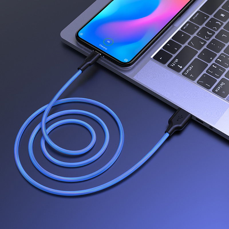 HOCO silikoonist C-tüüpi USB-kaabel 3A USB-C-kaabel kiire laadimise andmesidekaabel, C-tüüpi USB-laadija kaabel Galaxy S20 Plus Xiaomi 11 jaoks