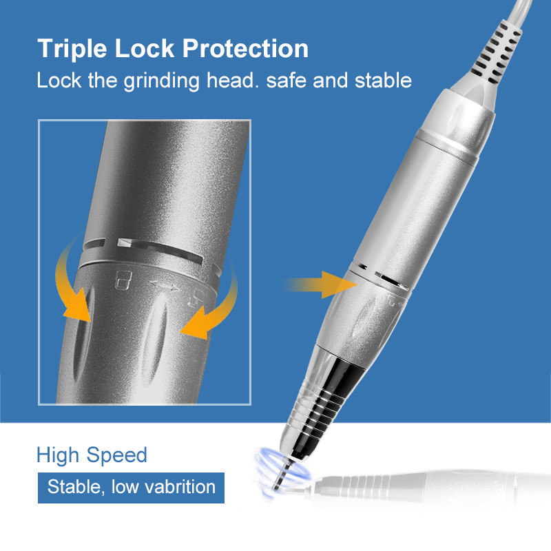 30000 RPM elektrinė nagų gręžimo mašina manikiūro gręžimo mašina pedikiūro gręžimo mašina profesionalus nagų gręžimo salonas, stiprūs nagų gręžimo įrankiai
