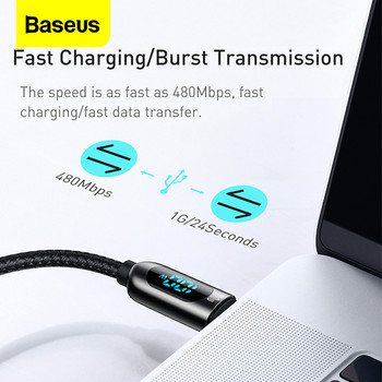 Baseus PD 100W USB C към USB тип C кабел за бързо зареждане, кабел за зарядно устройство, USB-C тип-C USBC кабел за Xiaomi POCO X3 Pro Samsung