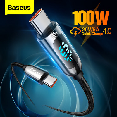 Baseus PD 100 W USB C-C-tüüpi USB-kaabli kaabel kiirlaadimislaadija juhe USB-C-tüüpi C-tüüpi USBC-kaabel Xiaomi POCO X3 Pro jaoks Samsung