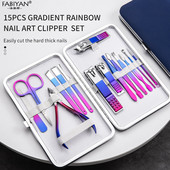 Set de 7-15 bucăți de tăietoare de manichiură cu gradient, foarfece din oțel inoxidabil, instrumente de cuțit pentru pedichiură