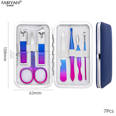 Set de 7-15 bucăți de tăietoare de manichiură cu gradient, foarfece din oțel inoxidabil, instrumente de cuțit pentru pedichiură