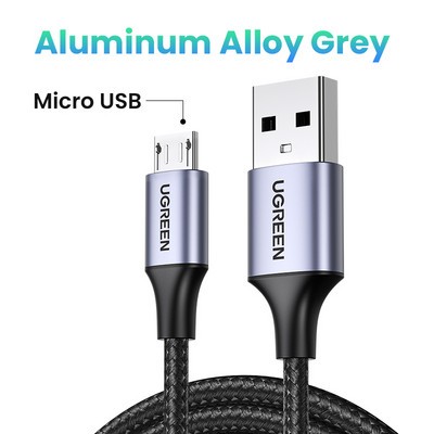 Cablu Micro USB UGREEN Cablu de date USB de încărcare rapidă din nailon 3A pentru tableta Samsung Xiaomi LG Telefon mobil Android Cablu de încărcare USB