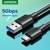 Cablu UGREEN 5Gbps USB3.0 A la USB tip C pentru iPad Pro SSD M2 Comutator carcasă SSD NVME M2 Cablu de date USB3.0 SuperSpeed tip C