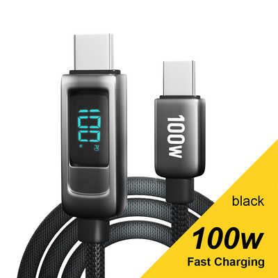 VYOPBC USB Type C σε καλώδιο USB C 100W/5A PD Καλώδιο γρήγορης φόρτισης για Macbook Xiaomi LED Καλώδιο USB-C Huawei Type-C