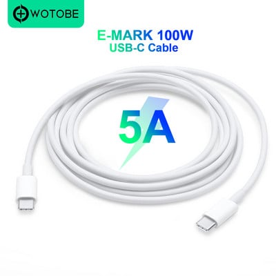 Cablu de încărcare USB-C 2m USB2.0 5A încărcare rapidă Aplicabil pentru MacBook/Pro/Air iPad Pro și adaptor de alimentare tip C 100W 30W 61W 87W