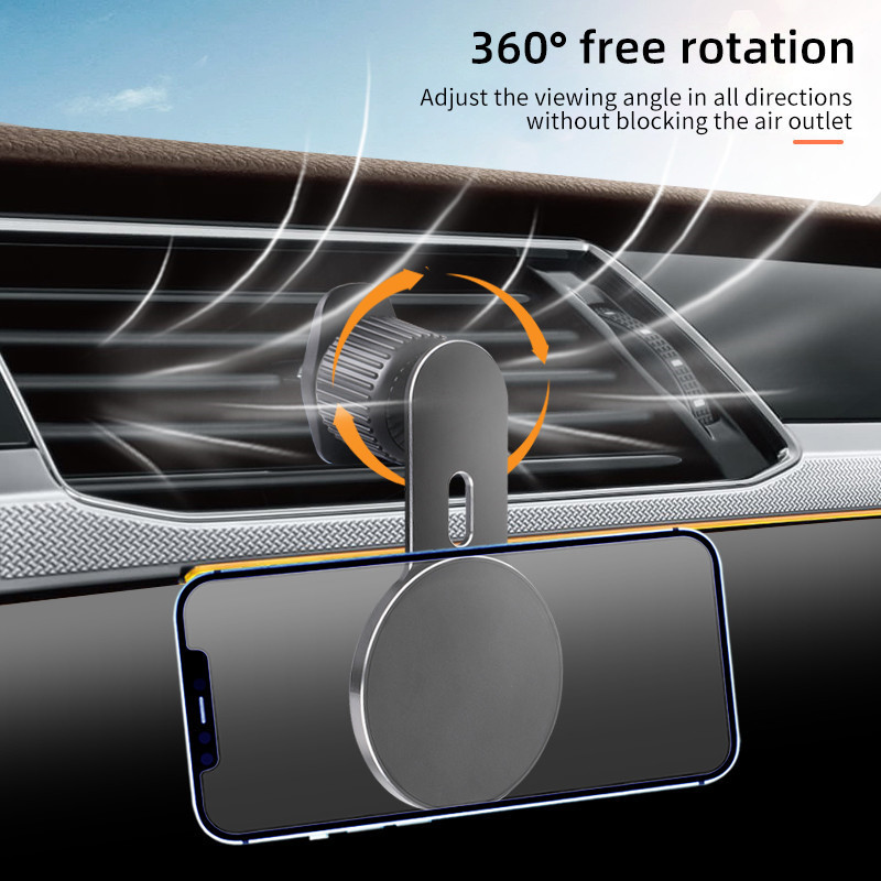 Tkey 360 forgó mágneses autós telefontartó autós tartó Kompatibilis iPhone 12/13/ Pro/12 Max/12 Mini Air Vent telefontartóval