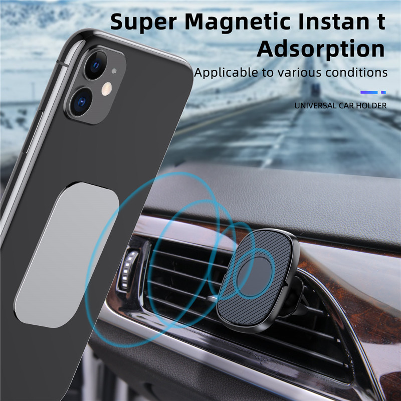 TKEY Magnetski držač za telefon u automobilu, metalni držač za ventilacijski otvor u automobilu, držač za mobilni telefon za redmi note 8, univerzalno postolje