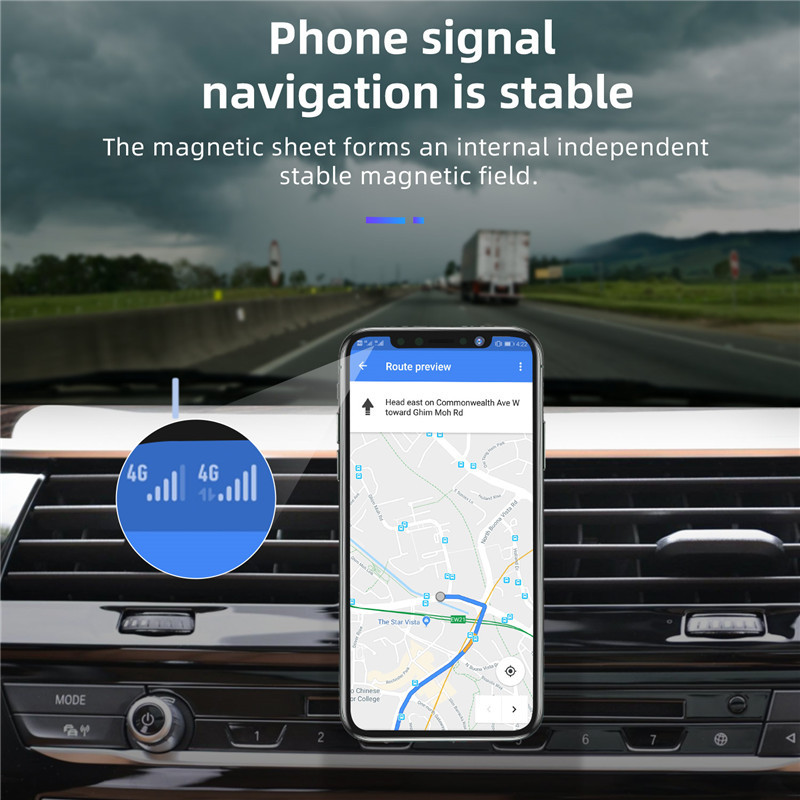TKEY Magnetski držač za telefon u automobilu, metalni držač za ventilacijski otvor u automobilu, držač za mobilni telefon za redmi note 8, univerzalno postolje