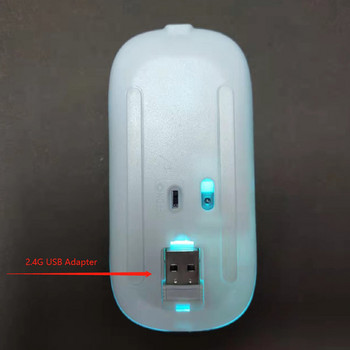 Нова Bluetooth безжична мишка с USB акумулаторна RGB мишка за компютър, лаптоп PC, Macbook, игрална мишка, геймър 2,4 GHz 1600 DPI