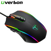 Mouse pentru jocuri cu fir 1600 DPI Mouse optic cu 6 butoane USB cu iluminare de fundal RGB Mouse mute pentru laptop, computer, mouse pentru jocuri