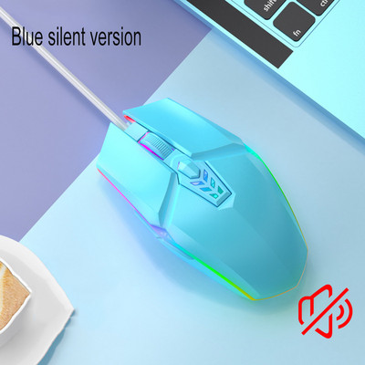 Mouse pentru jocuri cu fir 1600 DPI Mouse optic cu 6 butoane USB cu iluminare de fundal RGB Mouse mute pentru laptop, computer, mouse pentru jocuri