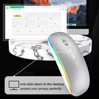 Dual Mode Bluetooth 2.4G Wireless Mouse One-Click Desktop Function Type-C Акумулаторни тихи мишки с подсветка за лаптоп PC Ново