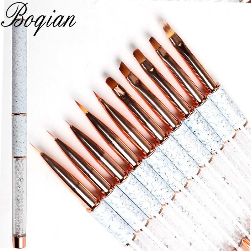 BQAN Marbled Rose Gold küünehari geelpintsel maniküüriks Akrüül UV-geeli pikenduspliiats küünelaki maalimiseks joonistuspintsel